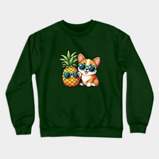 Summer corgi with sunglasses Crewneck Sweatshirt